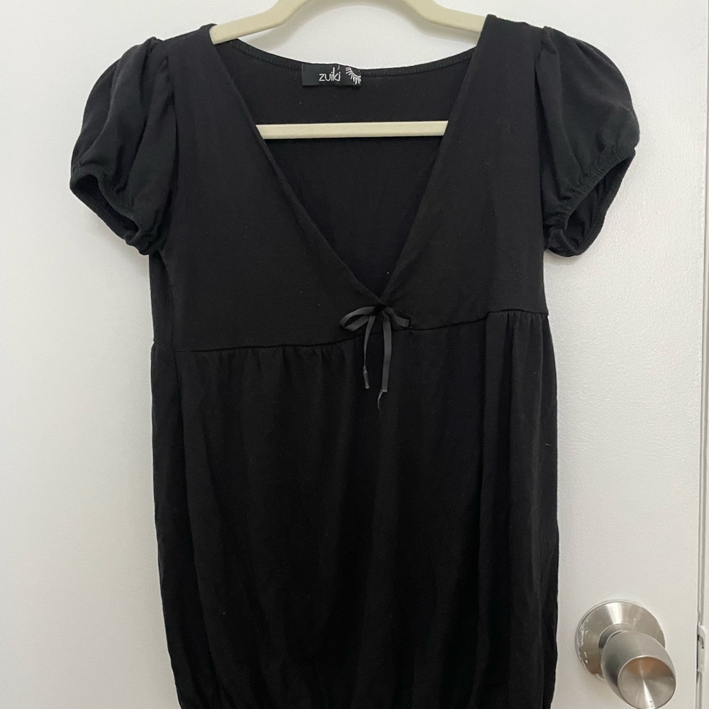 Vintage Black Babydoll Top